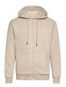 Jjebradley Sweat Zip Hood Noos Tops Sweatshirts & Hoodies Hoodies Beig...