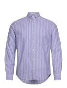 Reg Oxford Stripe Shirt Tops Shirts Casual Blue GANT