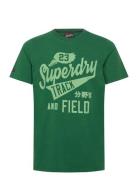 College Scripted Graphic Tee Tops T-Kortærmet Skjorte Green Superdry