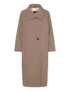 Thoraiw Collar Coat Uldfrakke Frakke Beige InWear