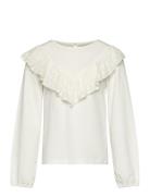 T-Shirt Ls Tops Blouses & Tunics White Creamie