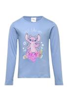 Tshirt Tops T-shirts Long-sleeved T-Skjorte Blue Lilo & Stitch