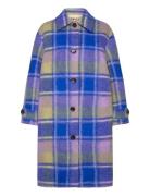 Checkered Wool Coat Uldfrakke Frakke Multi/patterned Stella Nova