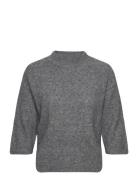 Pony Knit Blouse Tops Knitwear Jumpers Grey A-View