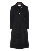 Ramona Coat Melton Wool Uldfrakke Frakke Black Naja Lauf