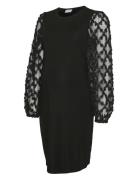 Mlpaula Ls Jrs Abk Dress Knælang Kjole Black Mamalicious