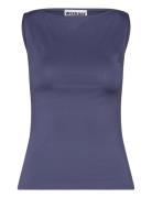 Boatneck Sleeveless Top Tops T-shirts & Tops Sleeveless Navy Weekday