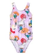 Joyful Swimsuit Badedragt Badetøj Purple Pippi Langstrømpe