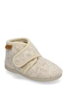 Slippers Wool Velcro Slippers Hjemmesko Beige En Fant