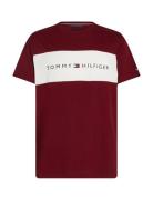 Ss T-Shirt Block Logo Tops T-Kortærmet Skjorte Burgundy Tommy Hilfiger