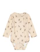 Body L/S Printed Bodies Long-sleeved Beige Petit Piao