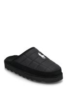 Reade Suede-Trim Quilted Scuff Slipper Slippers Hjemmesko Black Polo R...