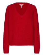 Objmilu Ls Lo V-Neck Knit E Au 24 Tops Knitwear Jumpers Red Object