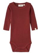 Nbfrachel Nes Ls Slim Body Hea Lil Bodies Long-sleeved Red Lil'Atelier