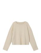 Nmfrikka Ls Rlx Top Tops T-shirts Long-sleeved T-Skjorte Beige Name It