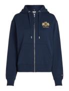 Reg Varsity Zip Hoodie Tops Sweatshirts & Hoodies Hoodies Navy Tommy H...