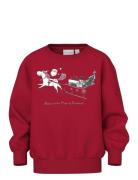 Nmfvismas Ls Nreg Sweat Bru Tops Sweatshirts & Hoodies Sweatshirts Red...