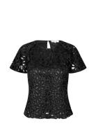 Delilahdea Tops Blouses Short-sleeved Black Dea Kudibal