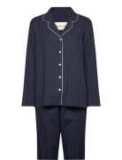 Satin Stripe Pajama Set Gb Pyjamas Nattøj Navy GANT