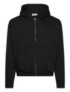 Boxy Midweight Zip Hoodie Tops Sweatshirts & Hoodies Hoodies Black Wee...