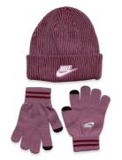 Nike Plush Gifting Peak Beanie Set Sport Headwear Hats Beanie Pink Nik...