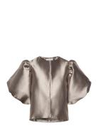 Cleo Blouse Designers Blouses Short-sleeved Grey Malina