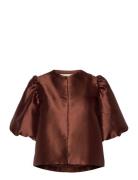 Cleo Blouse Designers Blouses Short-sleeved Brown Malina