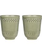 Daisy Mug 2-Pack Home Tableware Cups & Mugs Tea Cups Khaki Green Potte...