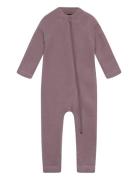 Wool Baby Suit Outerwear Fleece Outerwear Fleece Coveralls Purple Mikk...