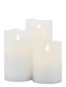 Sara 3Stk Sæt Genopladelig Home Decoration Candles Led Candles White S...