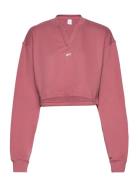 Cl Wde Cotton Ft Cov Sport Crop Tops Long-sleeved Crop Tops Red Reebok...