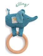 Wooden Elephant Ring Rattle Sous Mon Baobab Toys Baby Toys Rattles Blu...