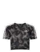 Otr E Aop Tee Sport Crop Tops Short-sleeved Crop Tops Black Adidas Per...