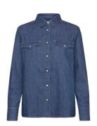 Western Shirt Tops Shirts Denim Shirts Blue Lee Jeans