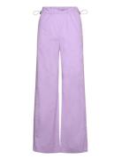 Sgcarola Solid, 2002 Heavy Poplin Designers Trousers Wide Leg Purple S...