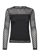 Kl Mesh Lslv Top Designers Blouses Long-sleeved Black Karl Lagerfeld