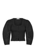 Cotton Poplin Designers Blouses Long-sleeved Black Ganni