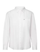 Tjw Solid Linen Blend Shirt Tops Shirts Linen Shirts White Tommy Jeans