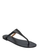 Pesche Black Vacchetta Designers Sandals Flat Black ATP Atelier