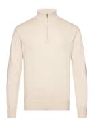 Pat Half Zip L-S Designers Knitwear Half Zip Jumpers Cream Oscar Jacob...