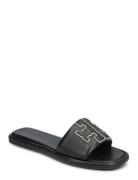 Double T Sport Slide Designers Sandals Flat Black Tory Burch