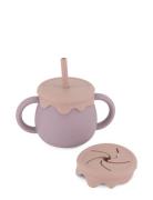 Baby Cup W. Straw Baby & Maternity Baby Feeding Sippy Cups Purple Mikk...