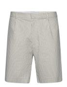 Linton Pleat Short Stripe Ecru Designers Shorts Chinos Shorts White Wa...