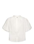 Allie Pouf Sleeve Embroidered Blouse Designers Blouses Short-sleeved W...