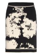 Srrogue Pattern Skirt Knit Skirts Short Skirts Black Soft Rebels