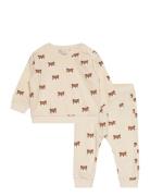 Set Sweatshirt Joggers Fox Sets Sets With Long-sleeved T-shirt Beige L...