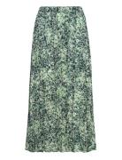 Pleated Crinkle Skirt Skirts Knee-length & Midi Skirts Green Scotch & ...