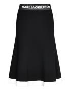 Flared Knit Skirt Skirts Knee-length & Midi Skirts Black Karl Lagerfel...