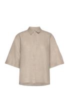 Stefano Top Tops Shirts Linen Shirts Beige Stylein