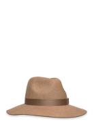 Ribbon-Trim Wool Fedora Accessories Headwear Hats Beige Lauren Ralph L...